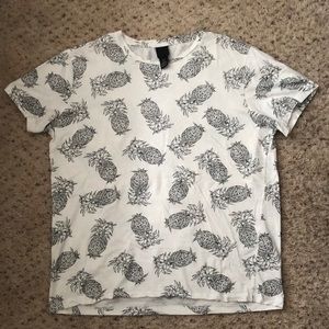H&M Pineapple White Tshirt